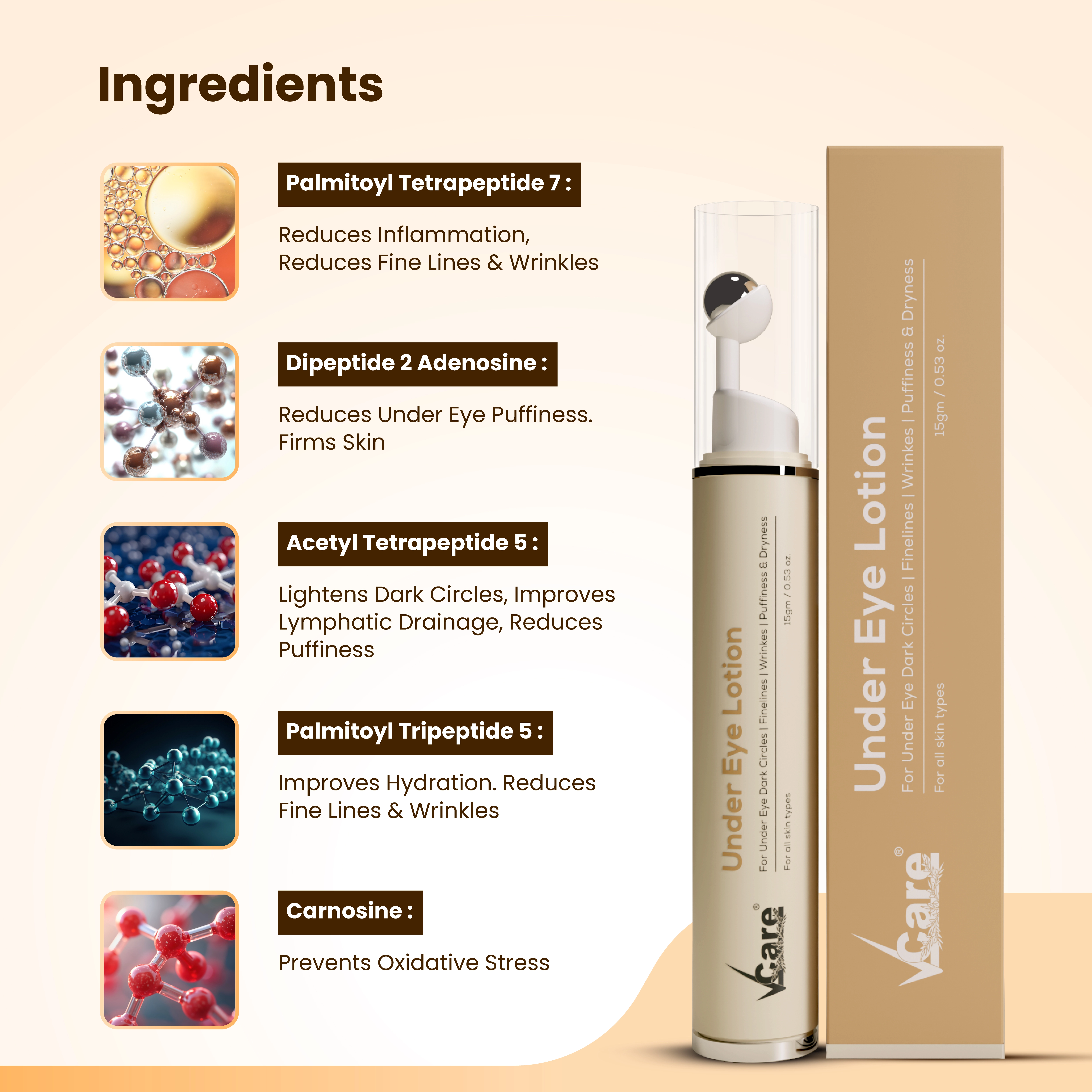 VCare Under Eye Lotion Product Display